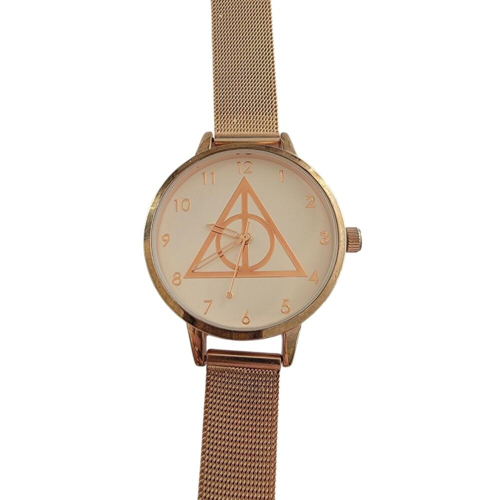 Harry Potter Womens Watch Champagne Dial 33mm Gold Case Mesh Bracelet Quartz